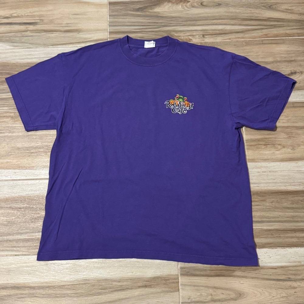Vintage Rainforest Cafe Fort Lauderdale T-Shirt Purple 2XL Animals Graphic Tee